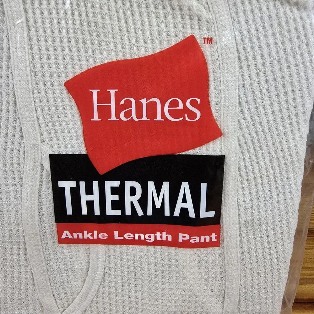 Vintage 2001 Brand New Hanes Ankle Length Thermal Pants Long Johns Men's Size L